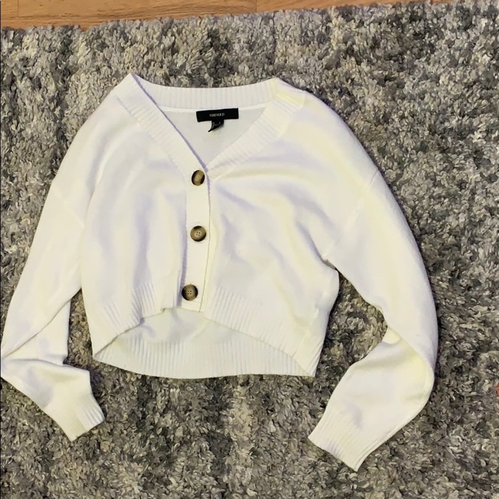 White Cropped Sweater